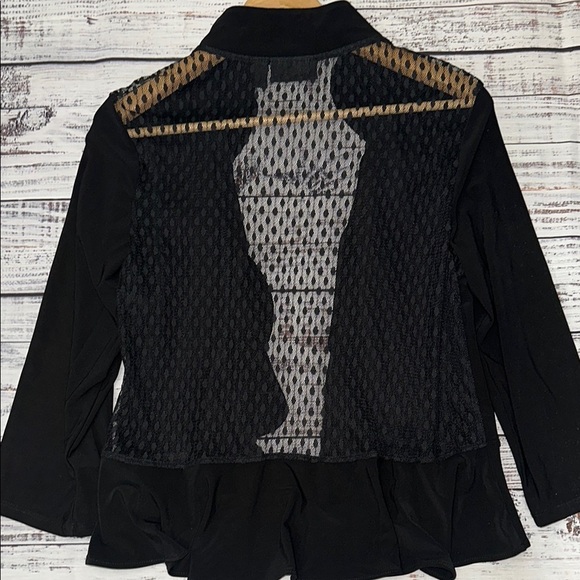 Nina Leonard Ruffle Trim Bolero Cardigan Sz. L‎ - Picture 6 of 6